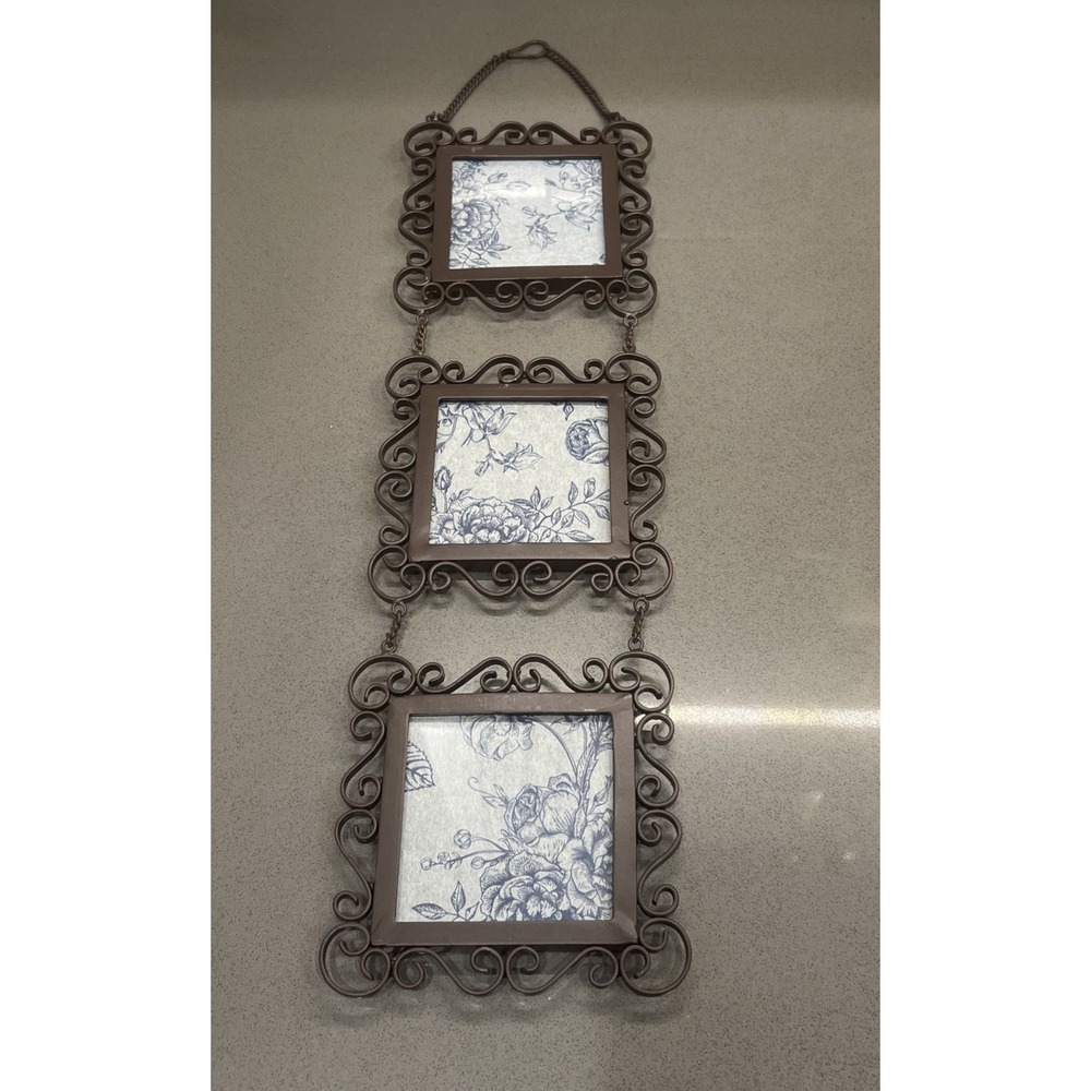 Pier 1 Imports , Triple Hanging metal Picture Frame For 4x6 Pictures